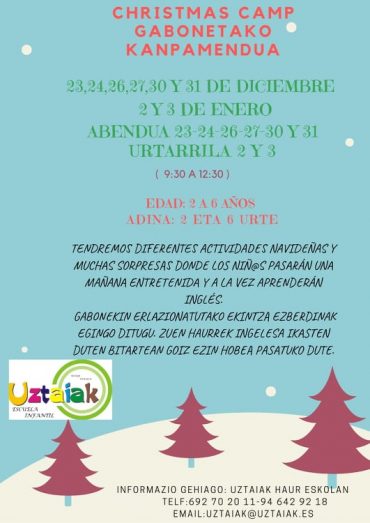 Campamento de Navidad 2019 en Inglés